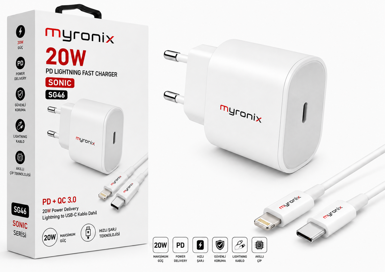 Myronix Sonic 20W İphone Charge