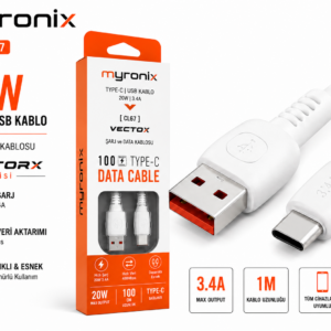 Myronix Vector CL67 USB To Type-C Şarj ve Data Kablosu