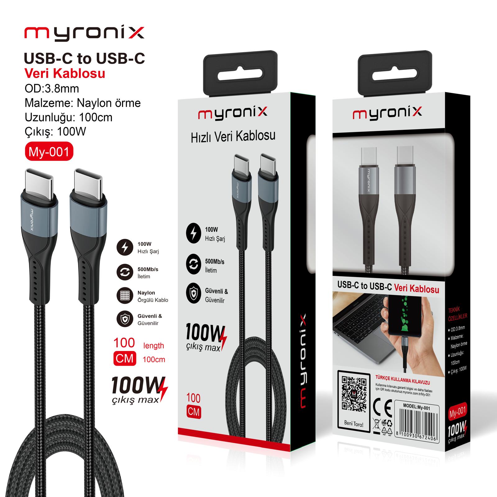 Myronix MY-001 100W Hızlı Veri Kablosu